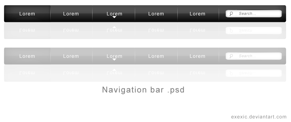 Navigation bar simple .psd