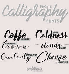 Pack 6 Calligraphy Fonts - Gregtutorials