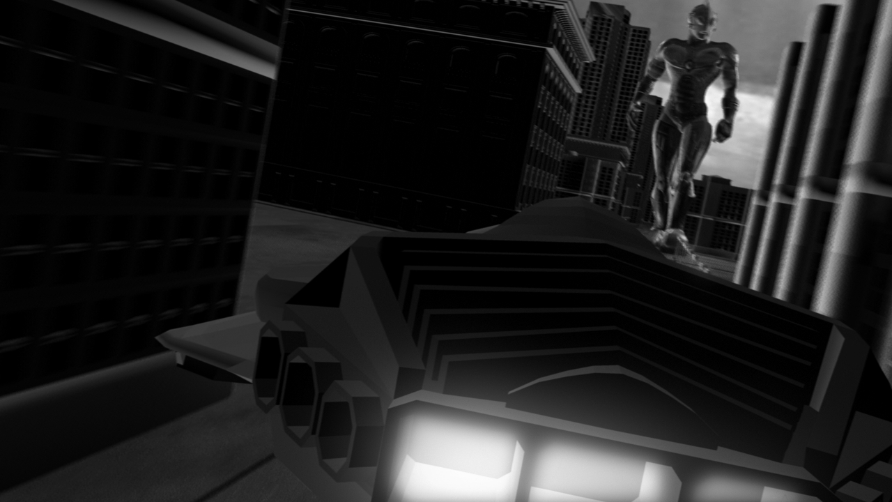 BW Ultraman into the City (Animated)