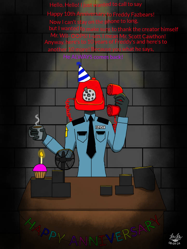 Happy 10 Year Anniversary FNAF! by LouLouArtwork on DeviantArt
