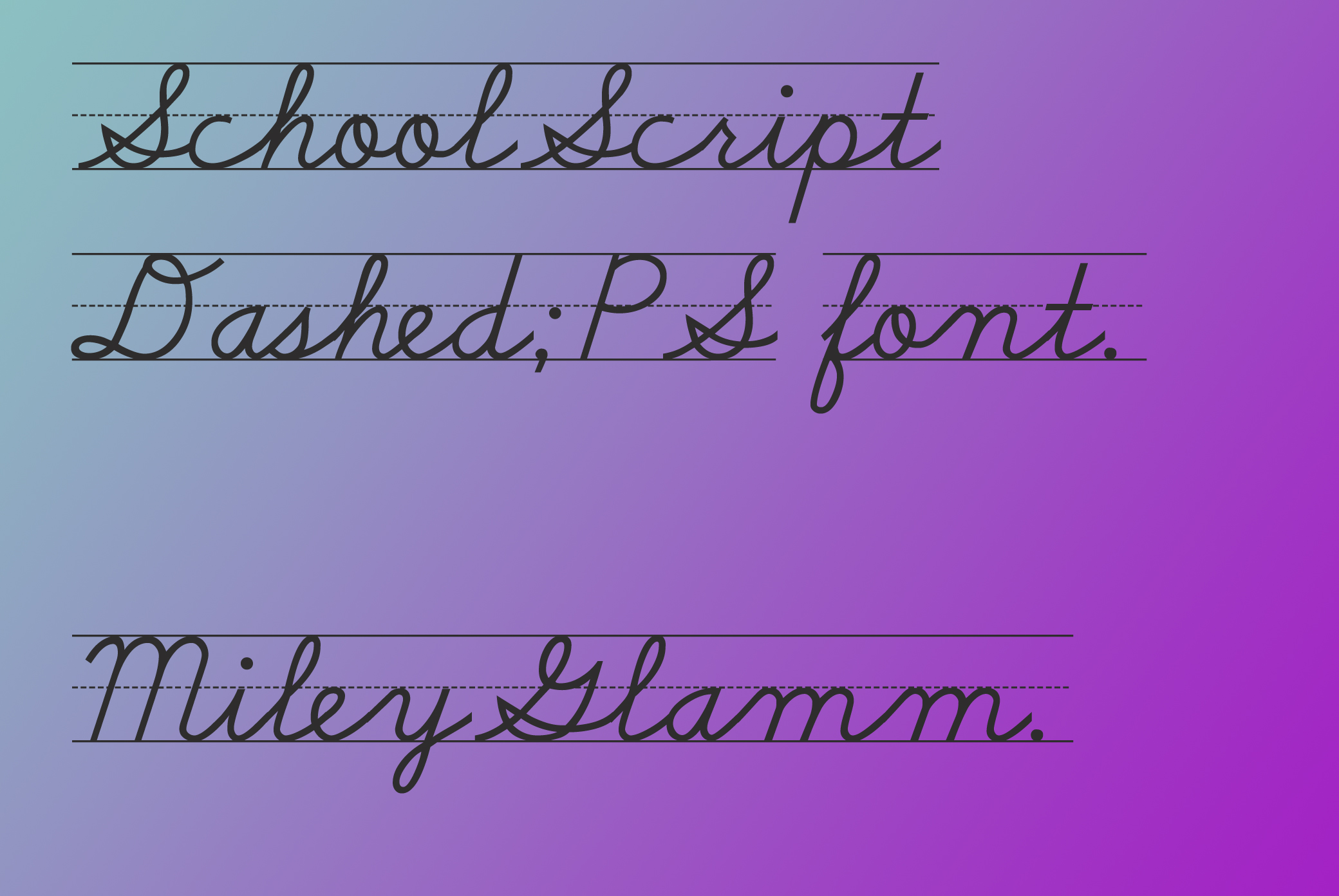 School Script Dashed Font