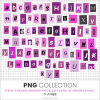 Pink Themed Ransom Letters | PNG Pack