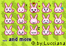 pink bunny emoticons