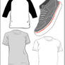 t-shirt and sneaker vectors