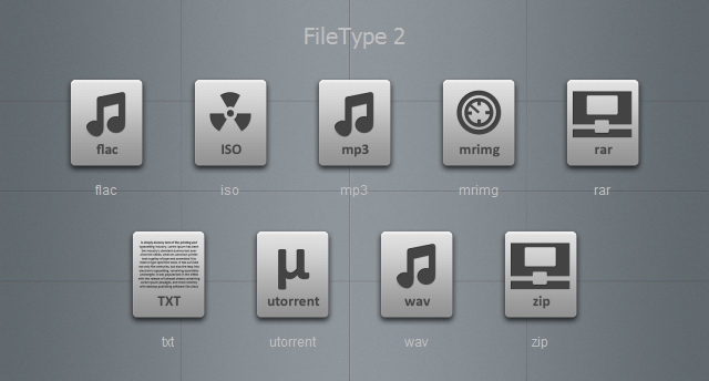 Grey File Type Icons 2