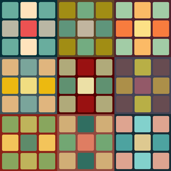 Retro Cubes Pattern Set