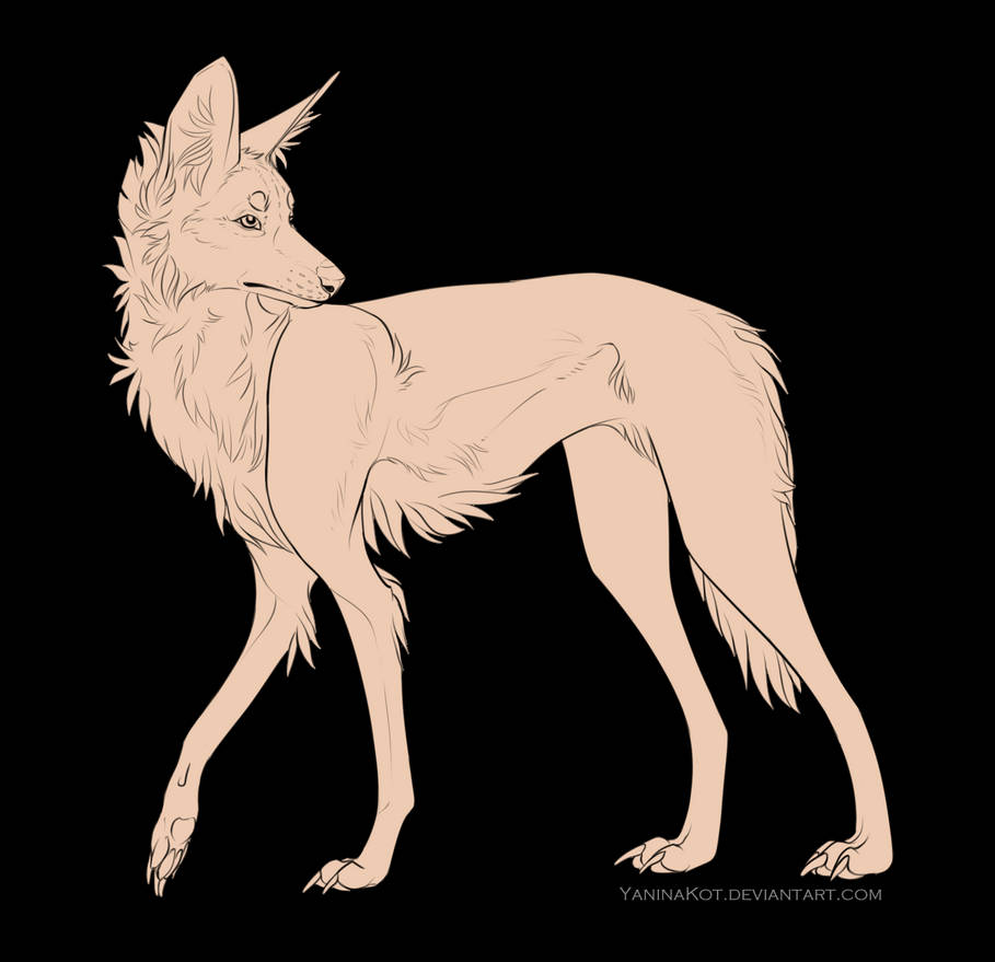 Maned Wolf lineart FREE by YaninaKot on DeviantArt