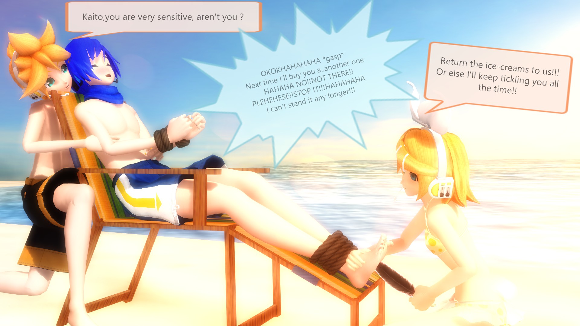 Mmd Vocaloid Kaito Tickled By Kagamines 2 By Hiroyoshijyu On Deviantart