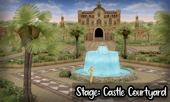 MMD STAGE DL -Castle Courtyard-