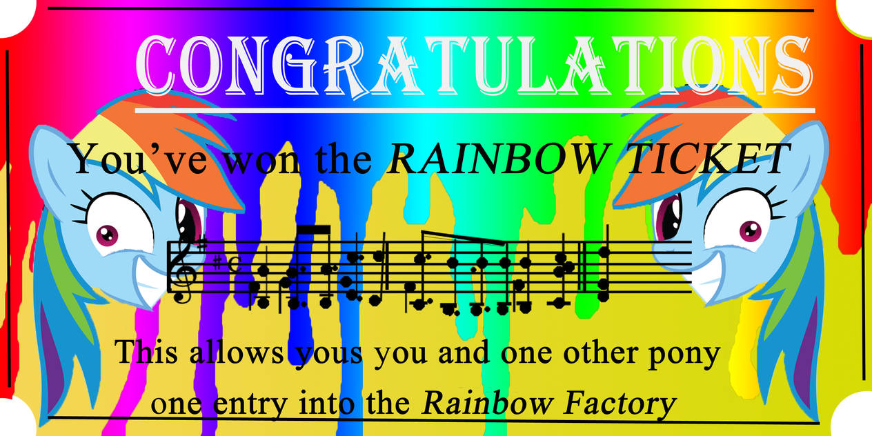 Rainbow Ticket (for a contest) by Turtlezgomoo