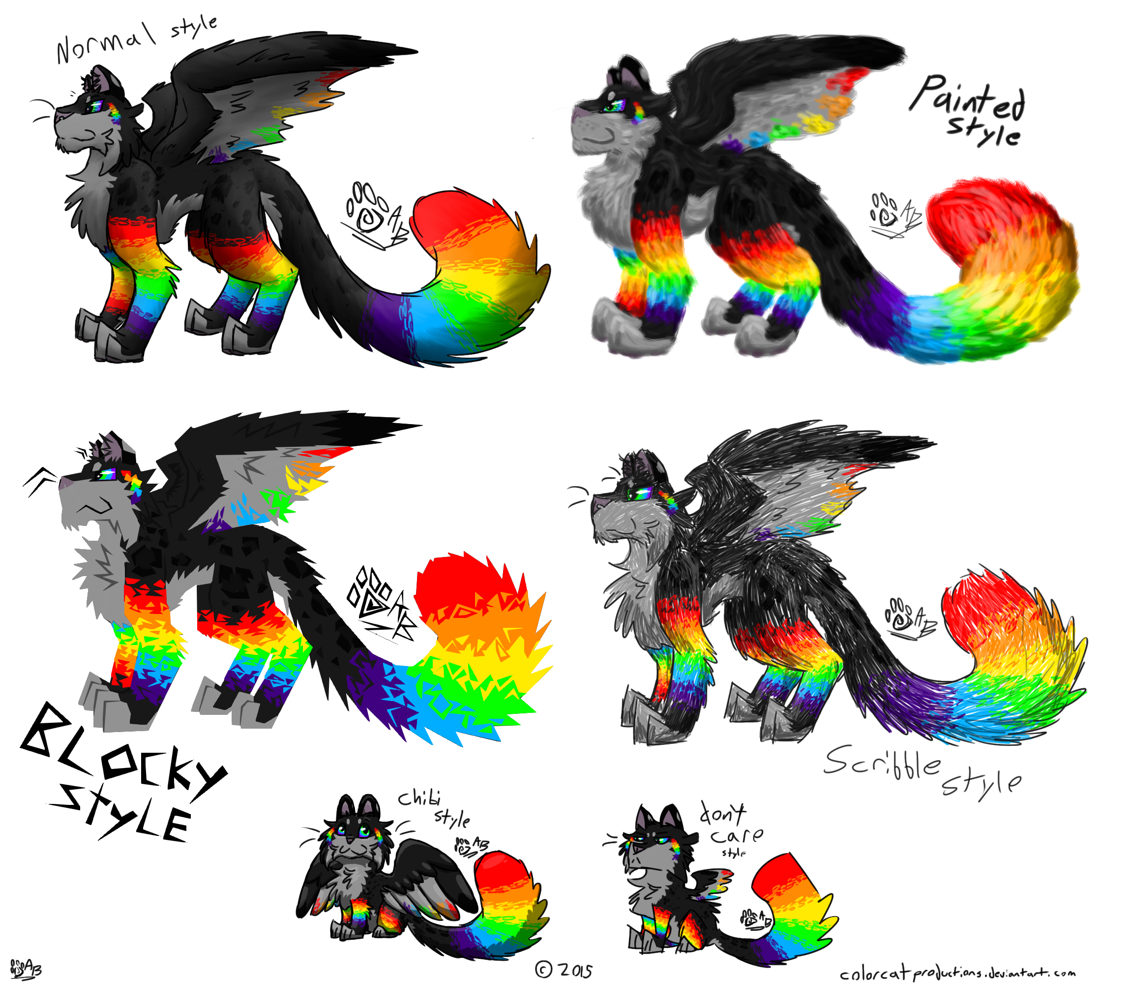 Style Comparisons- Color :speedpaint: by Colorstormx on DeviantArt