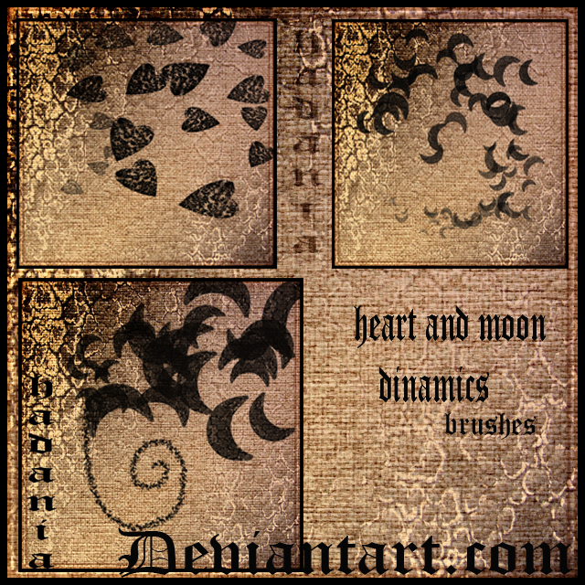 moon and heart brushes