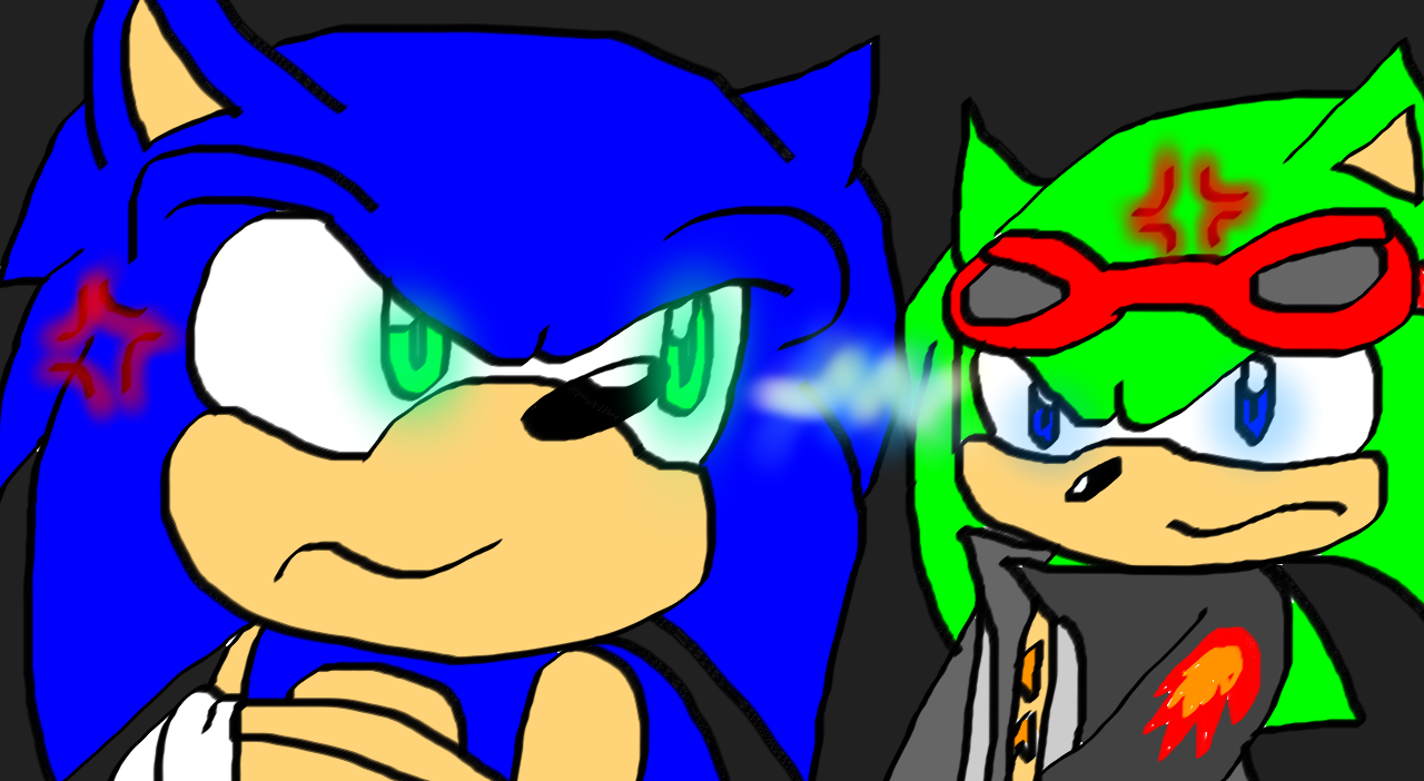 Sonic and Scourge - rivalty friends