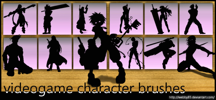 Videogame Characters brush set