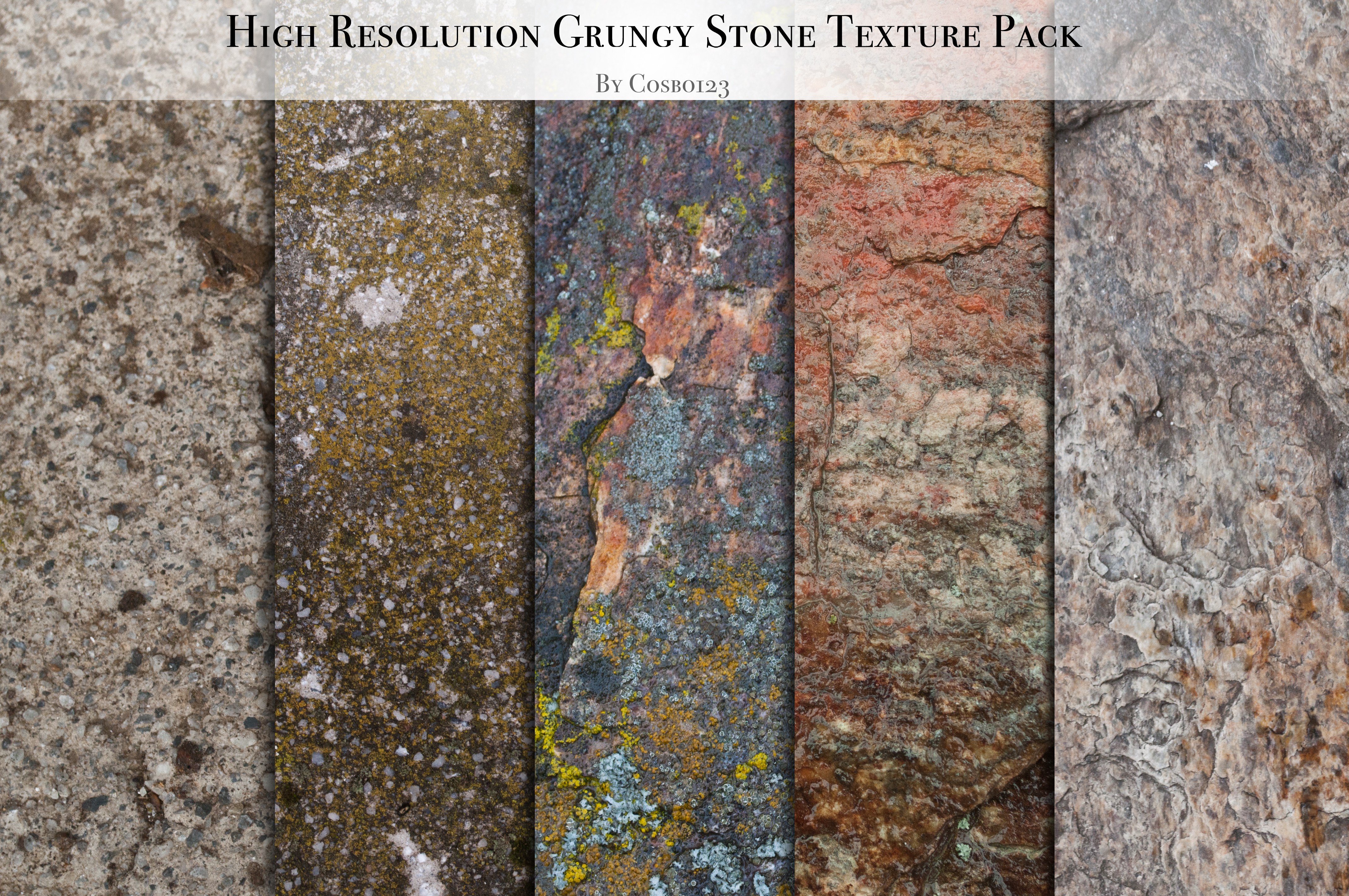 Hi-Res Grungy Stone Texture Pack by cosboom