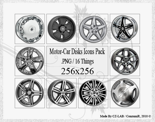 Motor-Car Disks Icons Pack