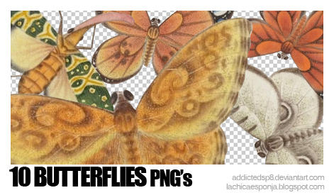 10 butterflies PNG