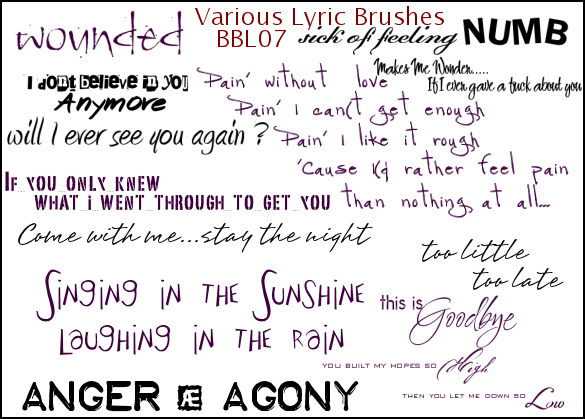 Various Lyric Brushes