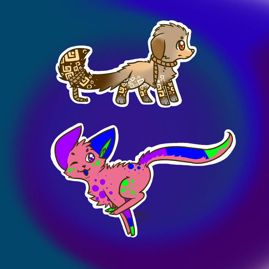 Chibi Ricochet and cat-thing by ameliaclairearts on DeviantArt