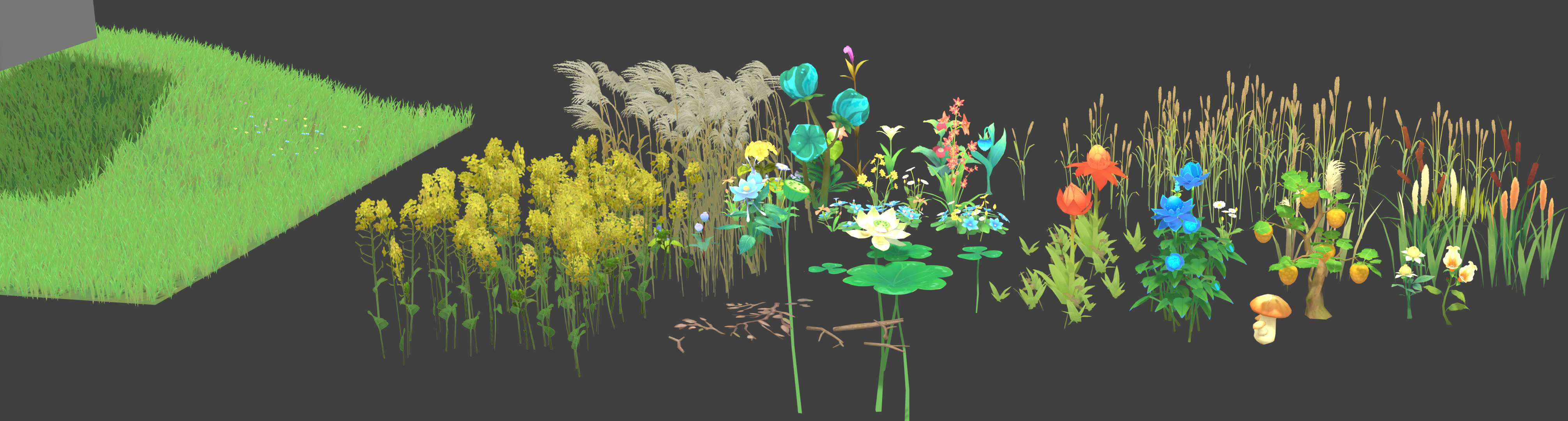 Genshin Impact Grass and Plants Blender [Download] by Kozyol3D on DeviantArt