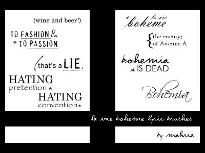 La Vie Boheme Lyric Brushes By Mah Rie On Deviantart
