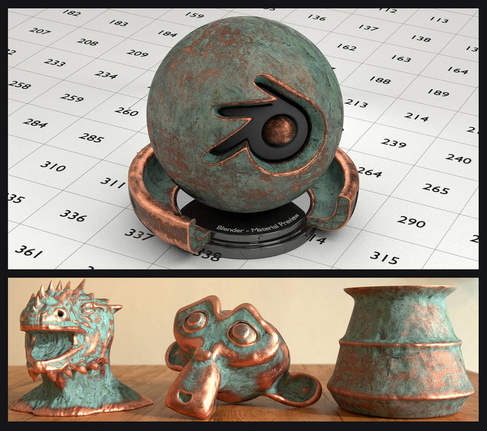 Old Copper material for Blender (no UV's needed) by Nikola3D