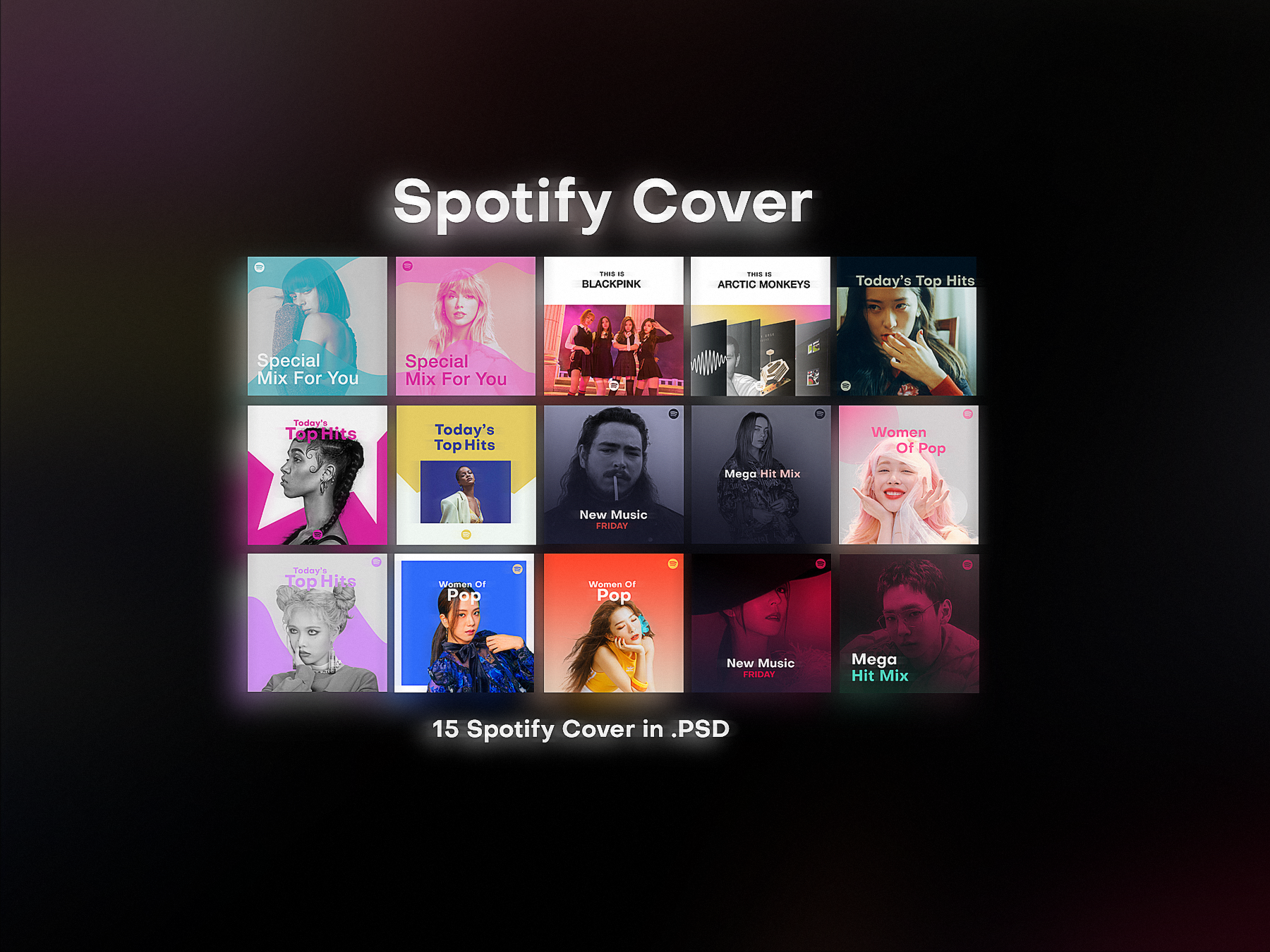 spotify playlist cover mockups.