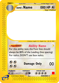 ecard Pokemon Font Guide