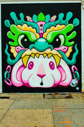 Dragon bunny mural.