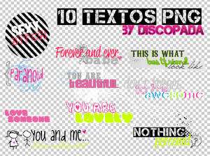 2Pack de textos PNG+