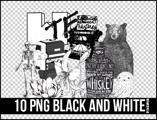 10 PNG BLACK AND WHITE+