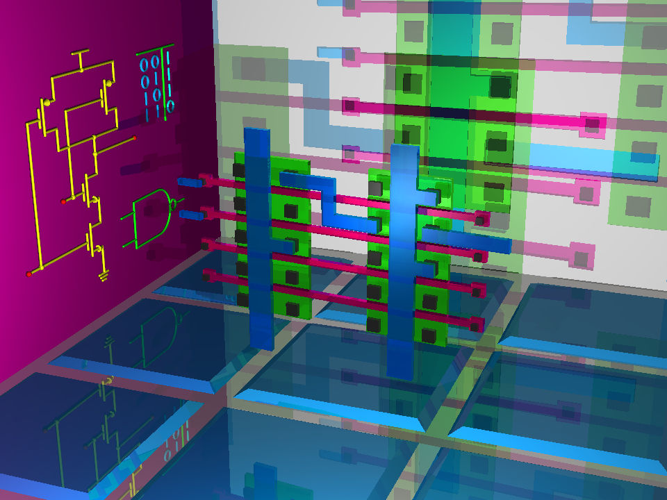 Raytraced NAND Gate Array IC Mask Layout SWF Anim. by mcsoftware on ...