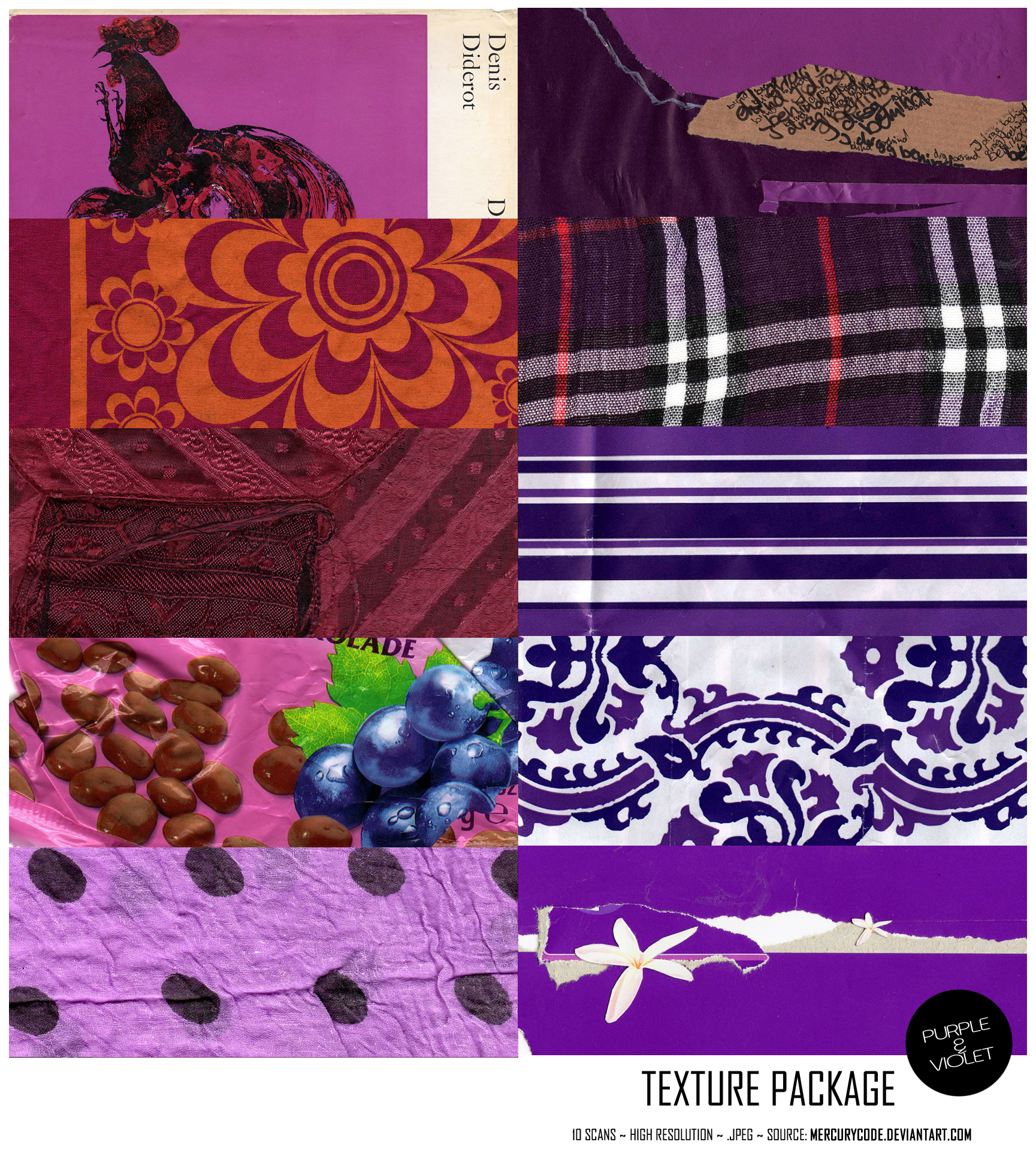 Texture Pack 01: purple [10 HI RES. scans]