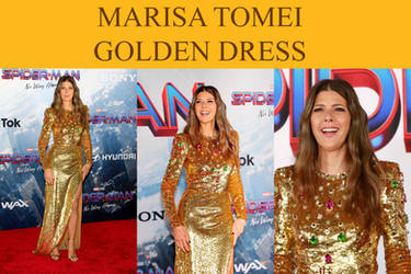 Marisa Tomei Golden Dress Gallery