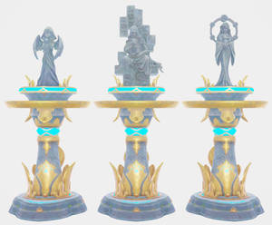 MMD Genshin Impact Statues of the Seven DL