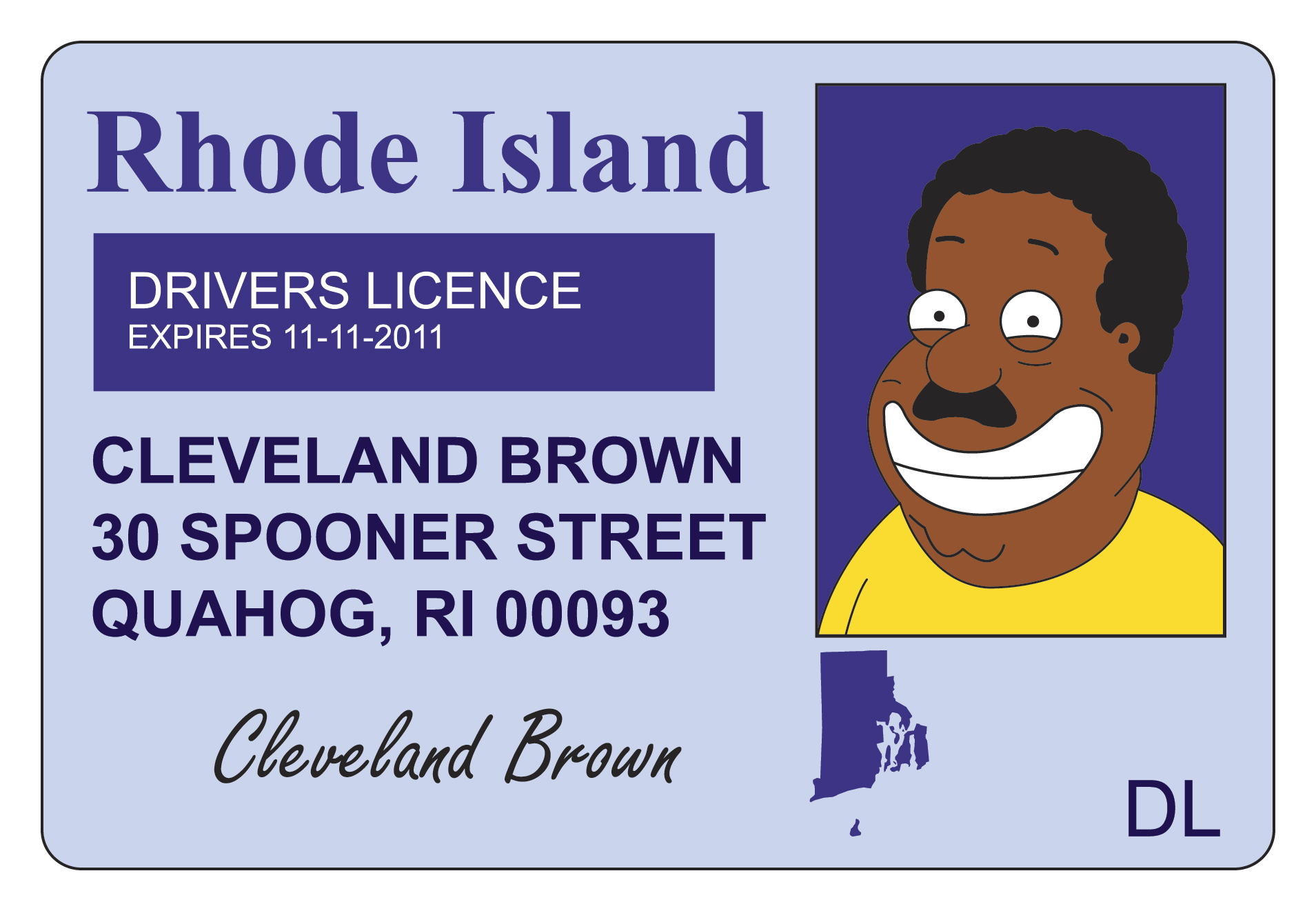 Cleveland’s Driver’s Licence by CartmanPT on DeviantArt