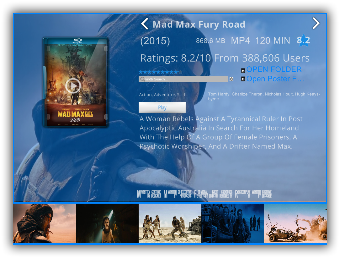 show movies imdb+folder rainmeter skin