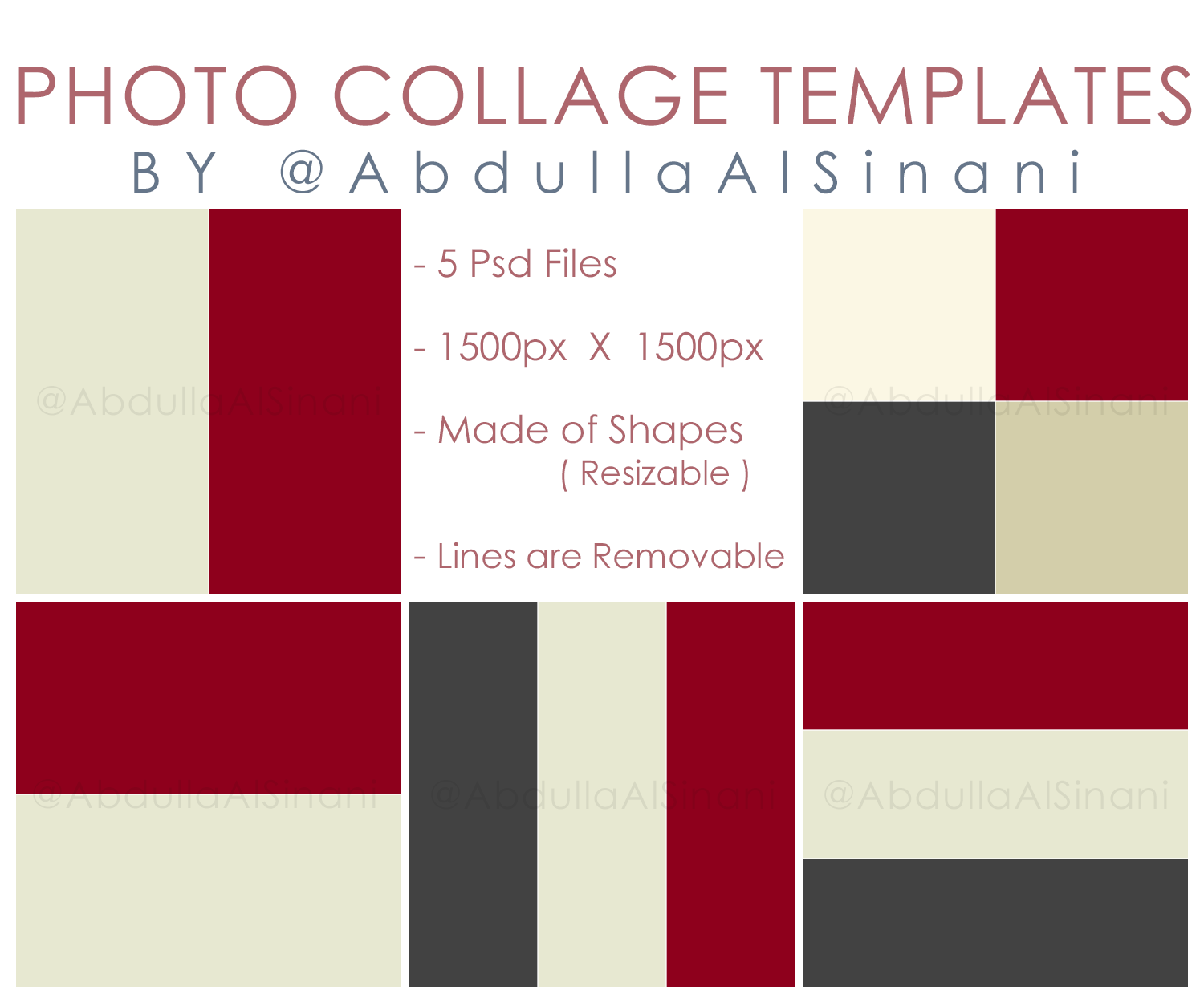 Photo Collage Templates - For web and Instagram