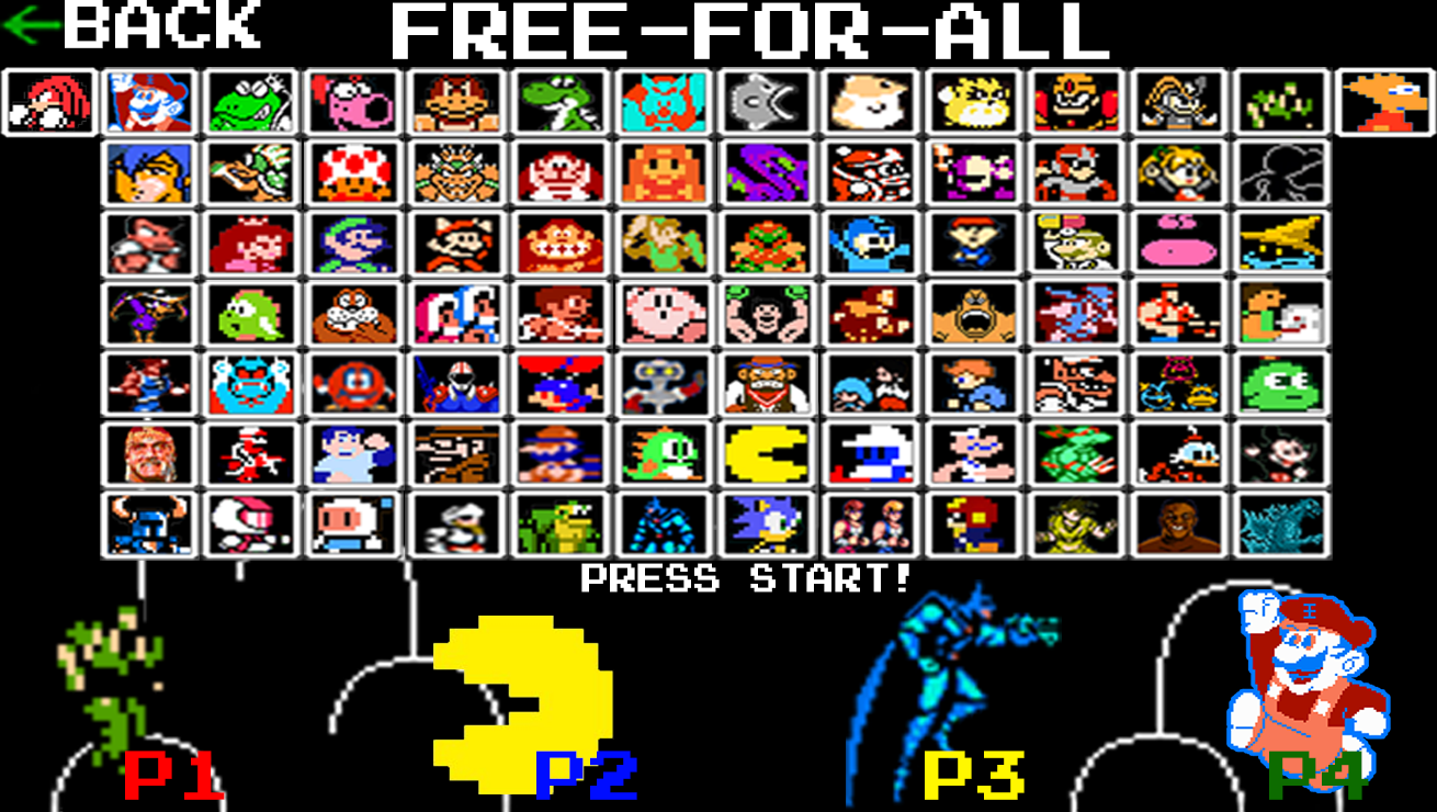 Super Smash Bros. NES Complete Roster by Tomzilladoesartsorta on
