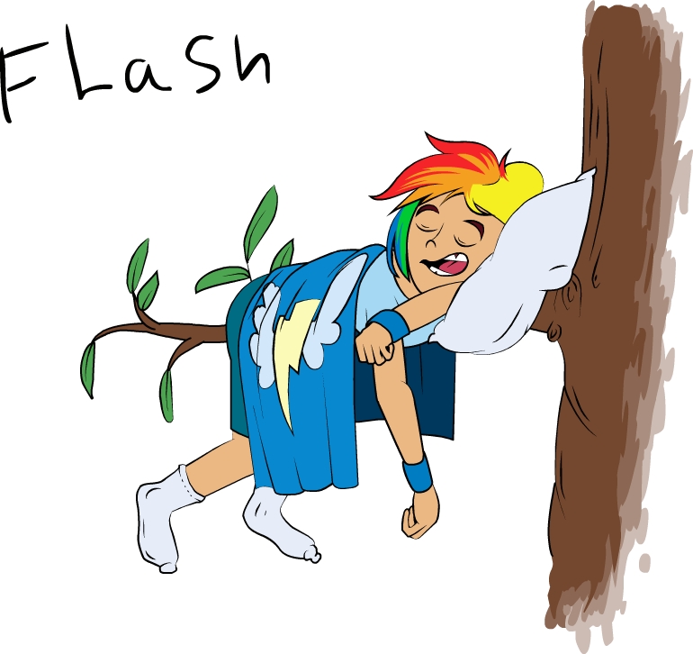 Snoring Human Rainbow Dash