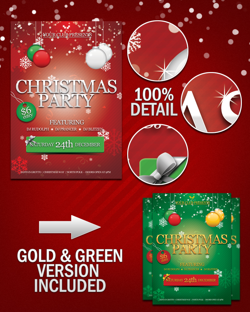 Free Christmas Party Flyer PSD