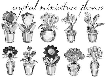 crystal miniature flowers