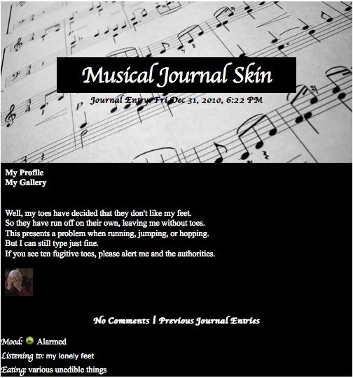 Musical Journal Skin