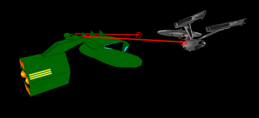 Gorn ship 3d sweep and fire