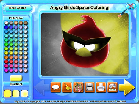 Angry Birds Space Coloring Flash Game