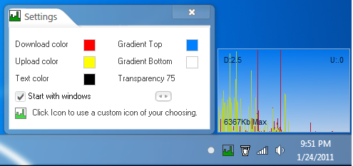 SysTray Bandwidth Monitor