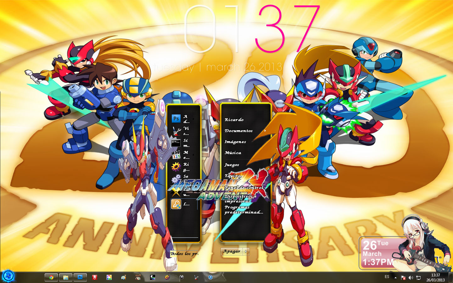 Tema Win7 Megaman Zx full glass