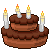 Chocolate Cake with candles 50x50 icon