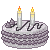 Black Sesame Cake type 1 with candles 50x50 icon
