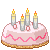MarshmallowStrawberry Cake with candles 50x50 icon